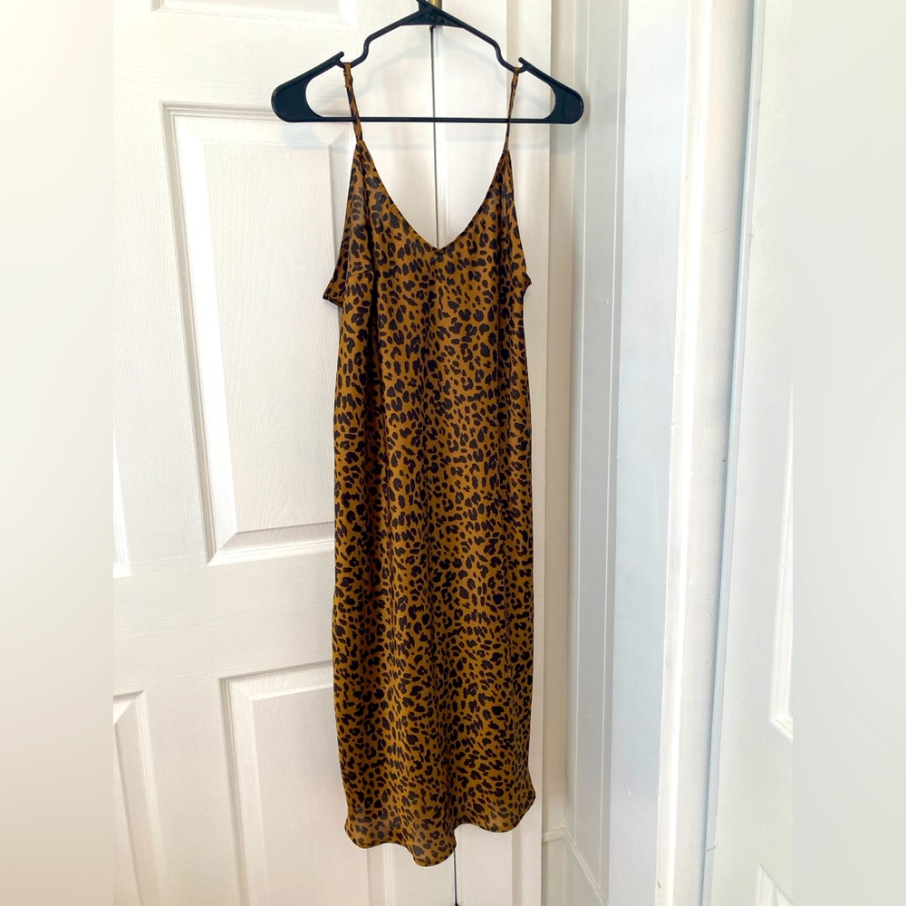 A New Day Midi Leopard Print Slip Dress XL